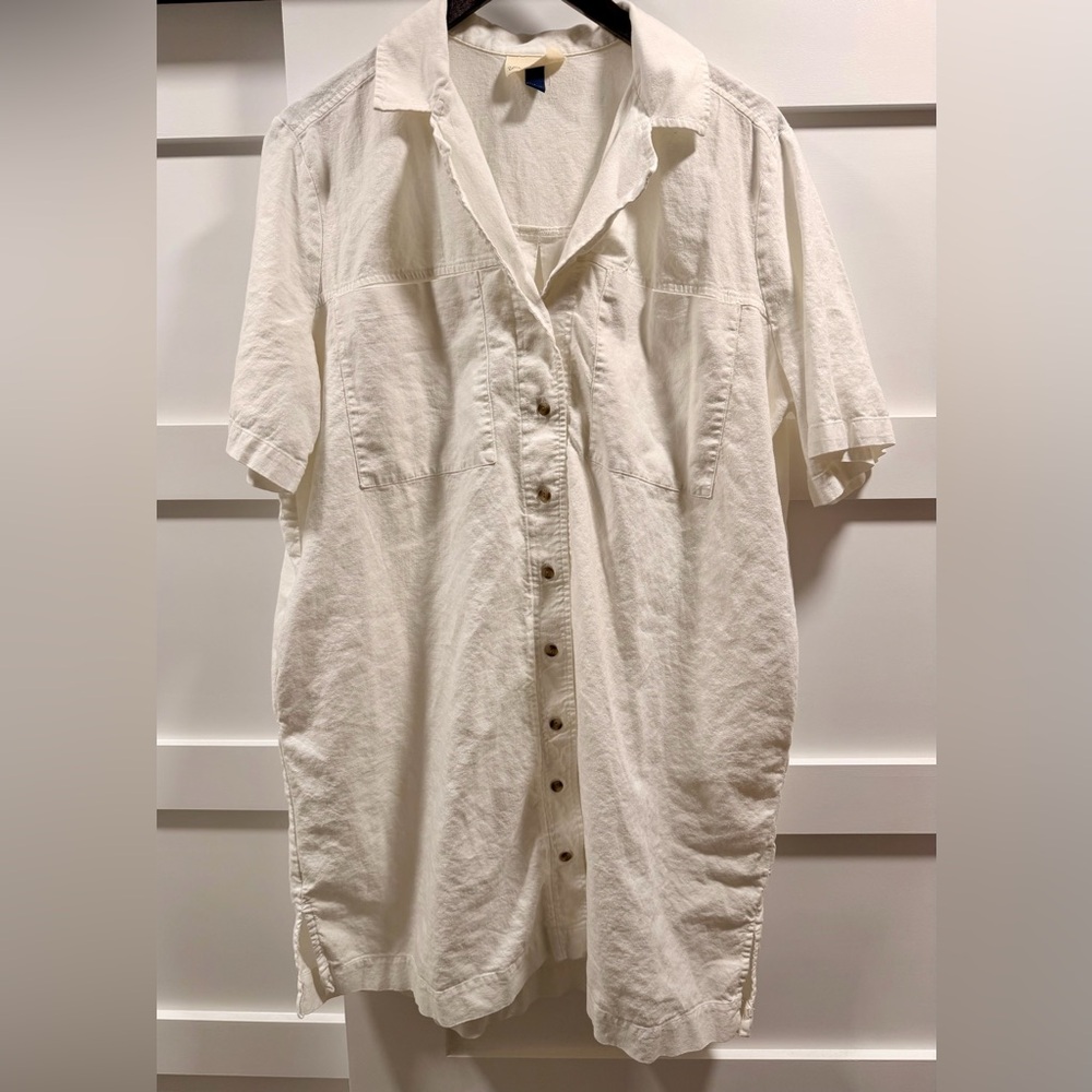 Universal Thread White Button-Down Dress